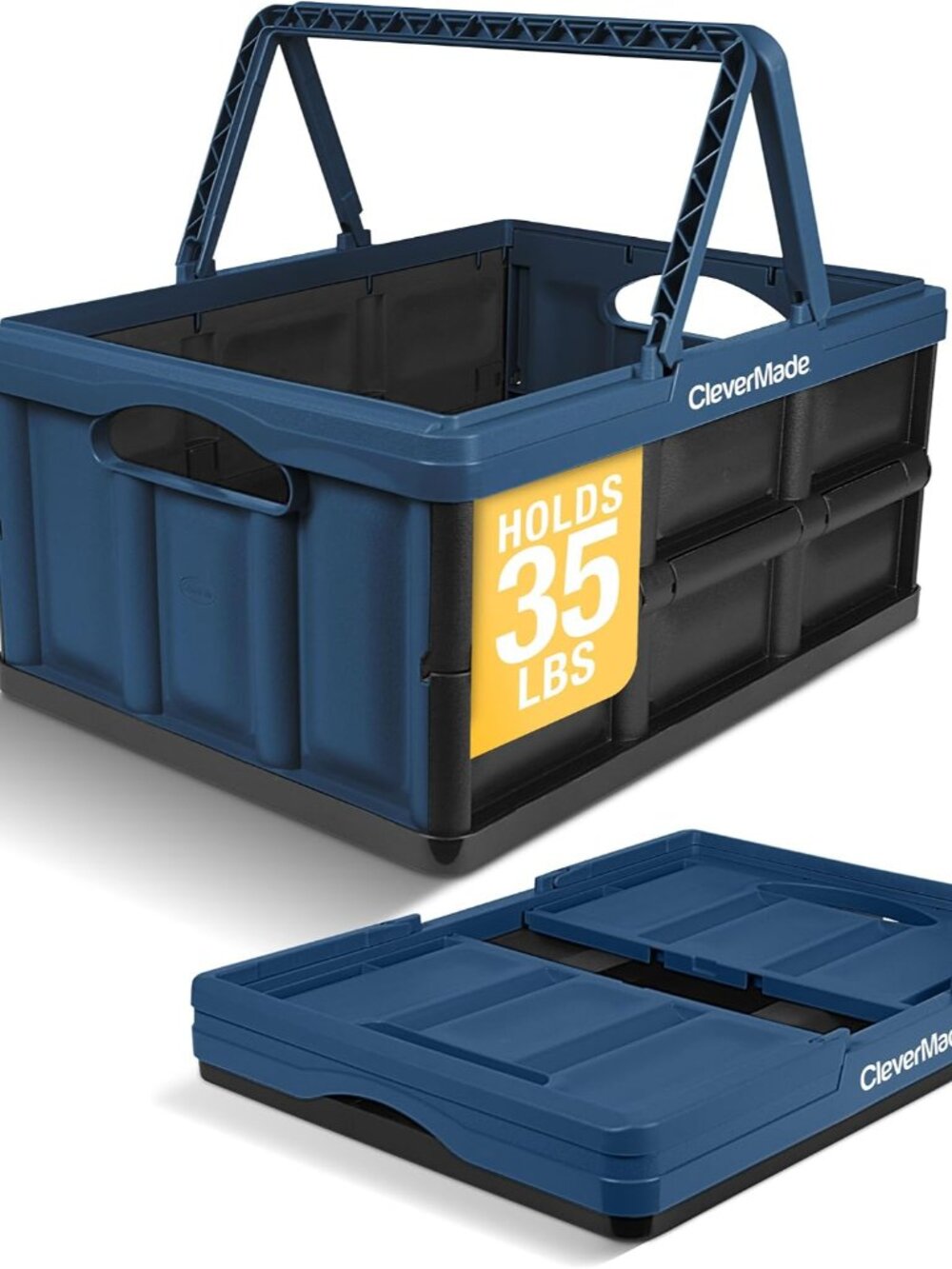Collapsible Shopping Basket, 32L Storage Crate, 1 Pack, Ocean